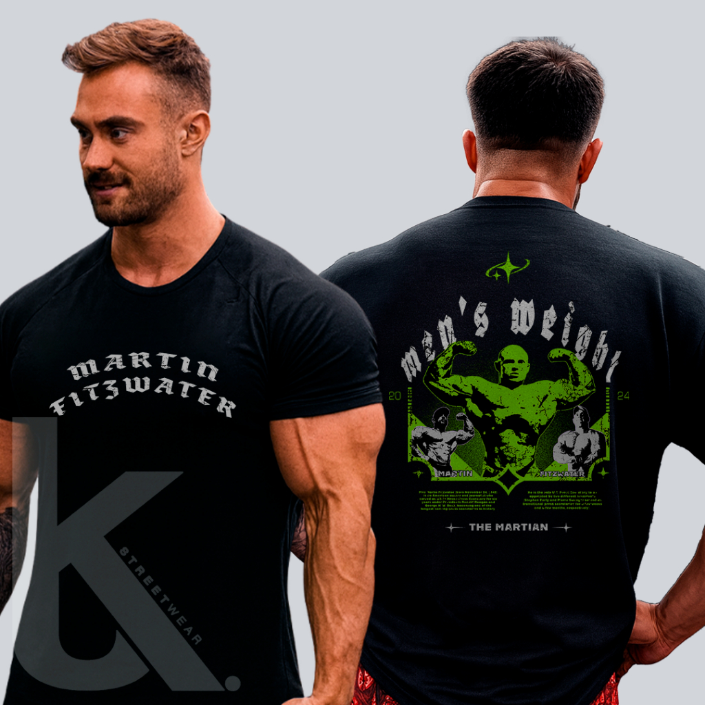 Camiseta Oversized Martyn Fitzwater Streetwear 100% Algodão Olympia Unissex Respirável Confortável Premium Exclusiva