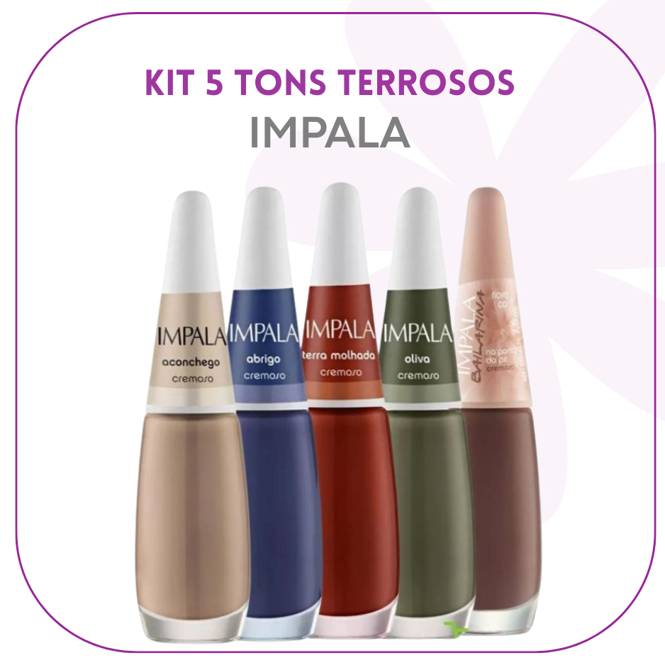 IMPALA UNHAS - KIT 5 ESMALTES TONS ESCUROS | TERROSOS em Oferta na Shopee