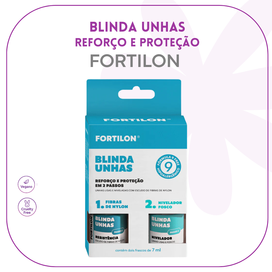 FORTILON DAILUS  BLINDA UNHAS - FIBRAS DE NAYLON + NIVELADOR FOSCO BASE TRATAMENTO UNHAS E CUTICULAS