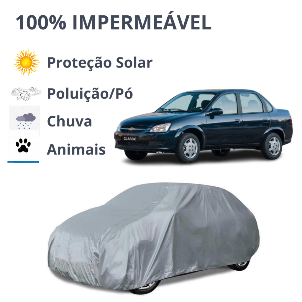 Capa para Cobrir Carro Modelo CORSA CLASSIC, SEM FORRO, Protege do Sol, Chuva, Poeira e risco