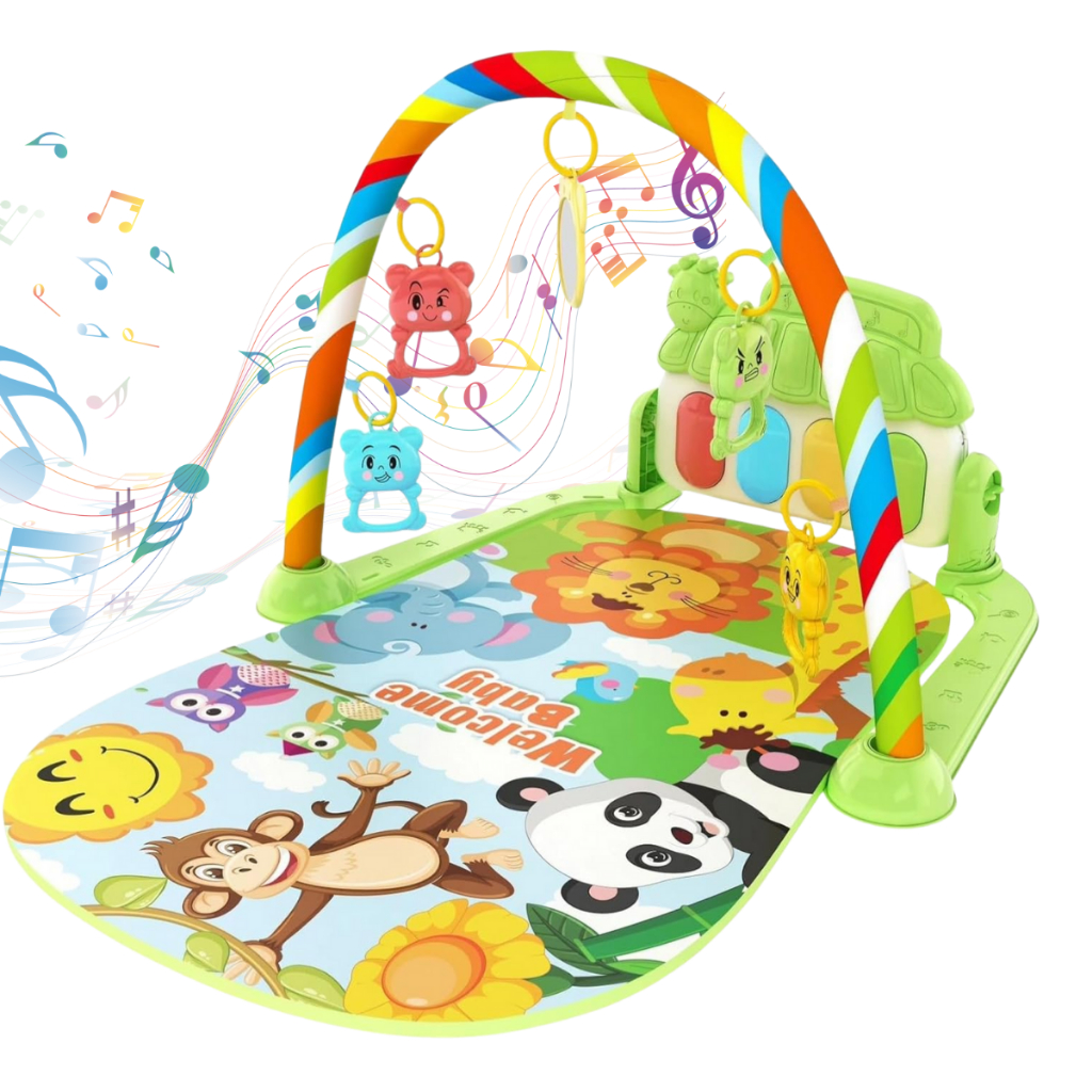 🎶 Tapete de Atividades Musical com Piano – Ginásio Infantil Interativo com Som e Luz (Verde)