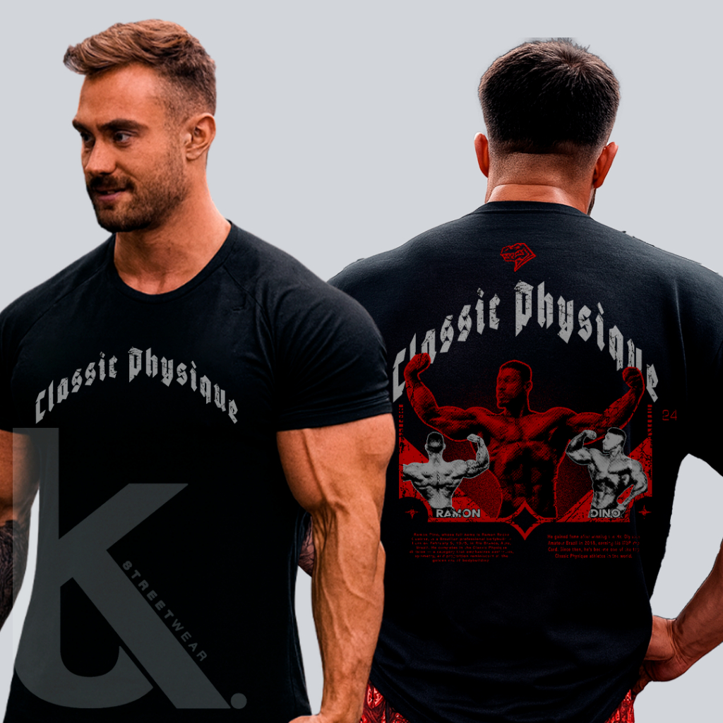Camiseta Oversized Classic Physique Ramon Dino Academia Camisa Streetwear Olympia Respirável Malha Premium Confortável
