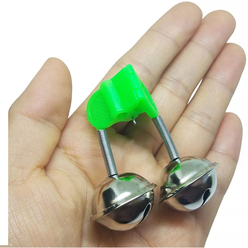 Detalhes do Sino Duplo Guizo Para Vara De Pesca de metal pesca alerta de fisgada Chocalhos