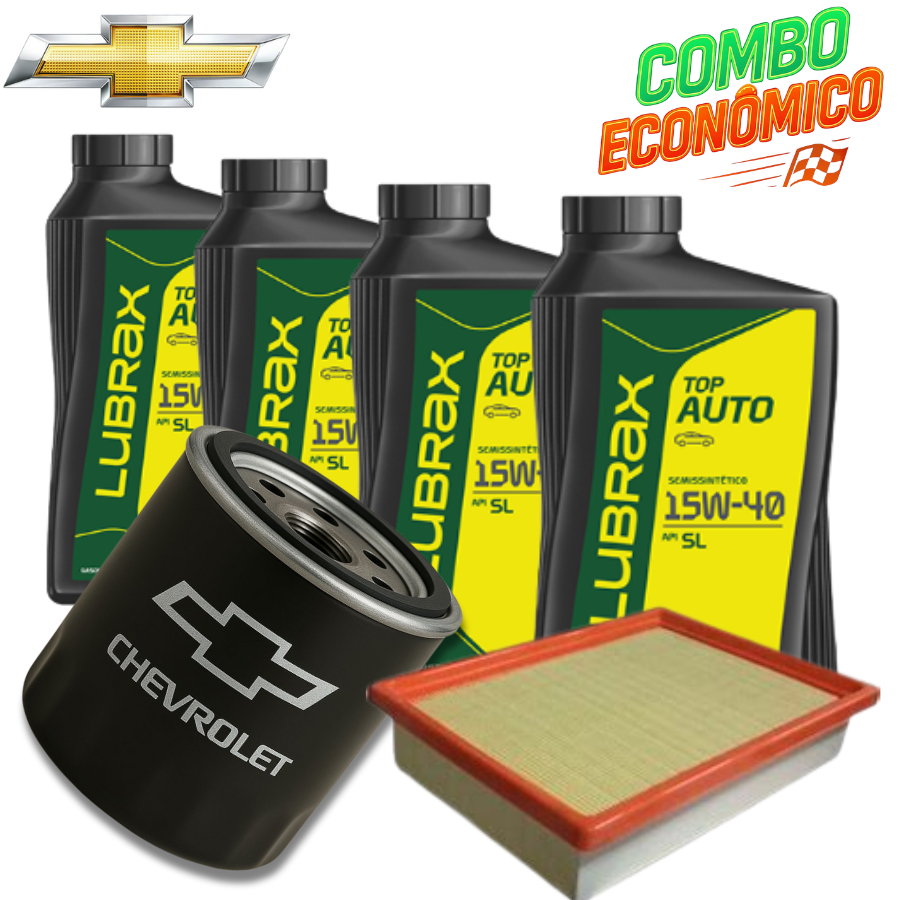 KIT TROCA DE ÓLEO 15W40 LUBRAX + FILTROS GM(CORSA 1.0 2005)