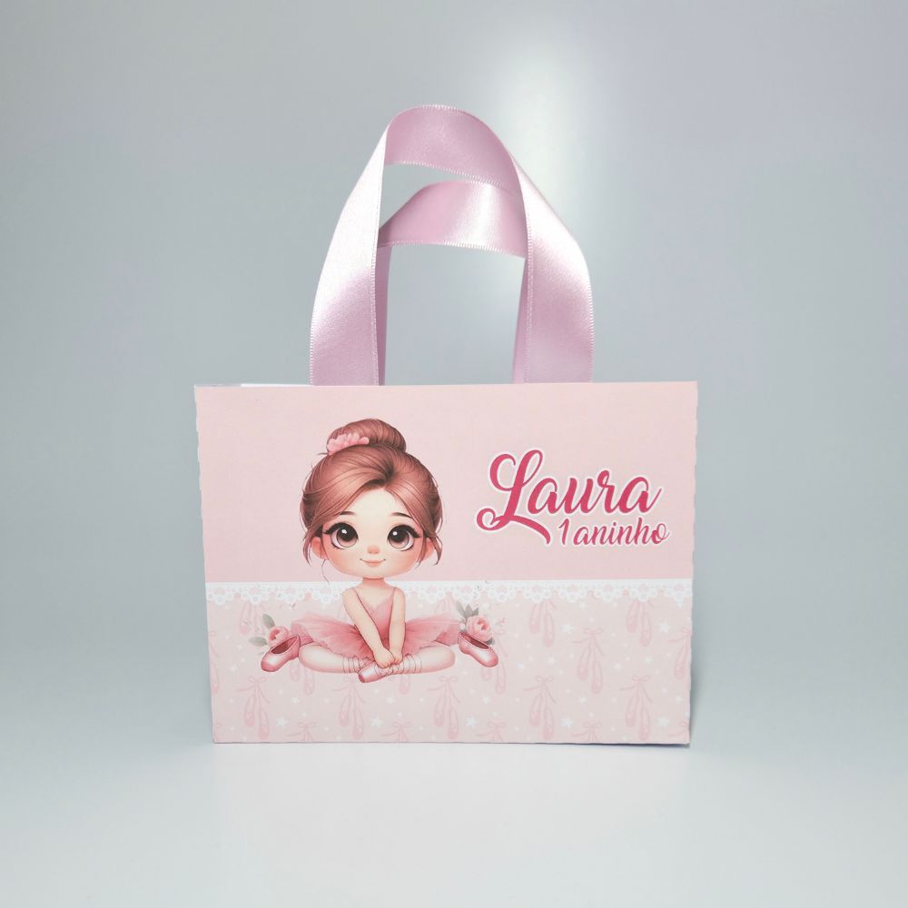 Sacolinha Personalizada Bailarina - Lembrancinha Festa Infantil Bailarina - Aniversário Bailarina