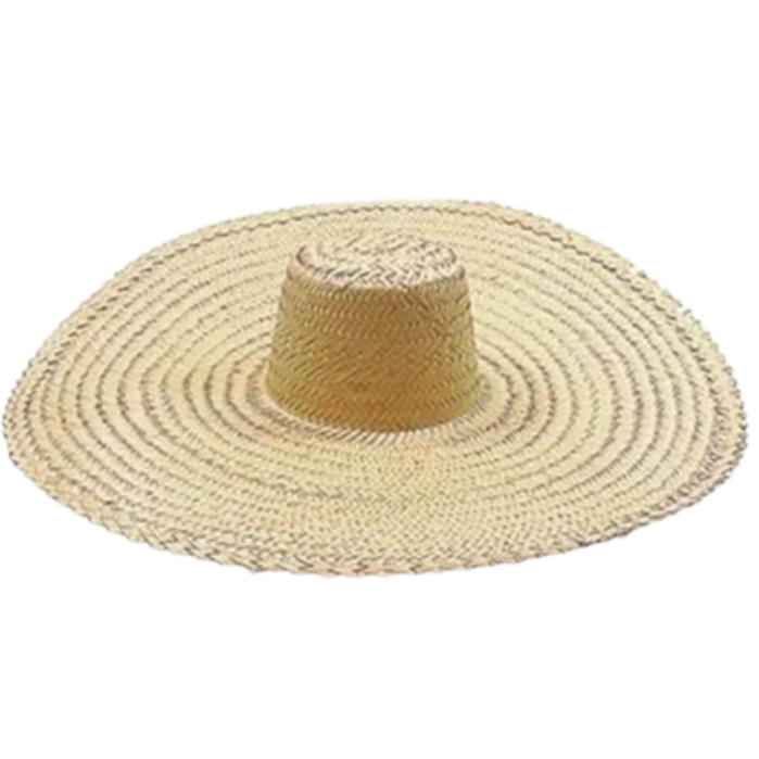 Chapéu Mexicano Sombreiro de Palha com 50 cm para Festas Carnaval Fantasia de Tequileiro Pescaria