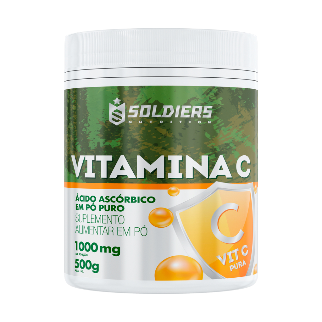Vitamina C em Pó Ácido Ascórbico 500g 100% Puro Importado Soldiers Nutrition Multivitamínico Completo Saúde Imunidade em Oferta na Shopee