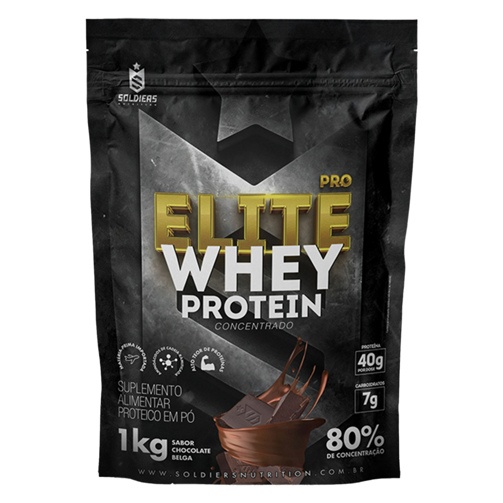 Elite Pro Whey Protein Concentrado 80% 1kg Soldiers Nutrition Suplemento Proteína Muscular em Oferta na Shopee
