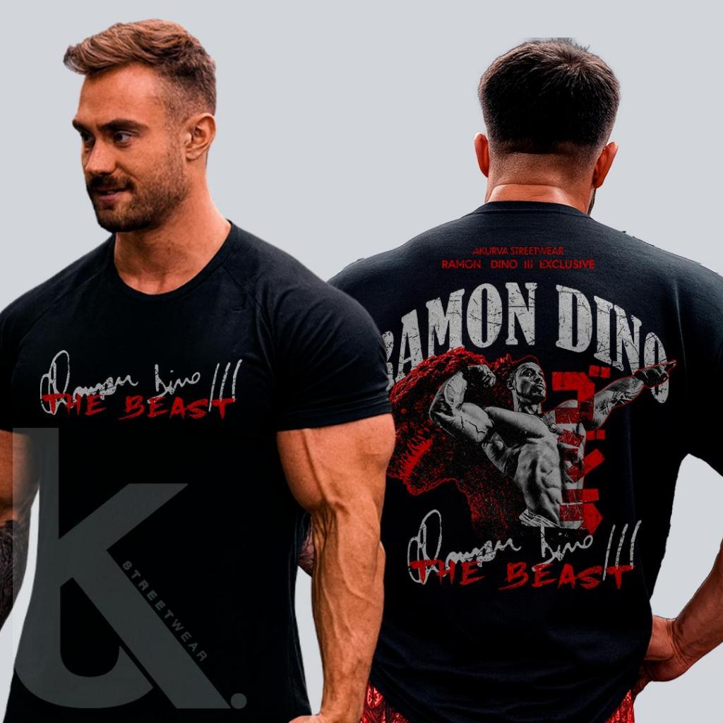 Camiseta Oversized Streetwear 100% Algodão Academia Ramon Dino The Beast Unissex Estilosa Confortável Premium Exclusiva
