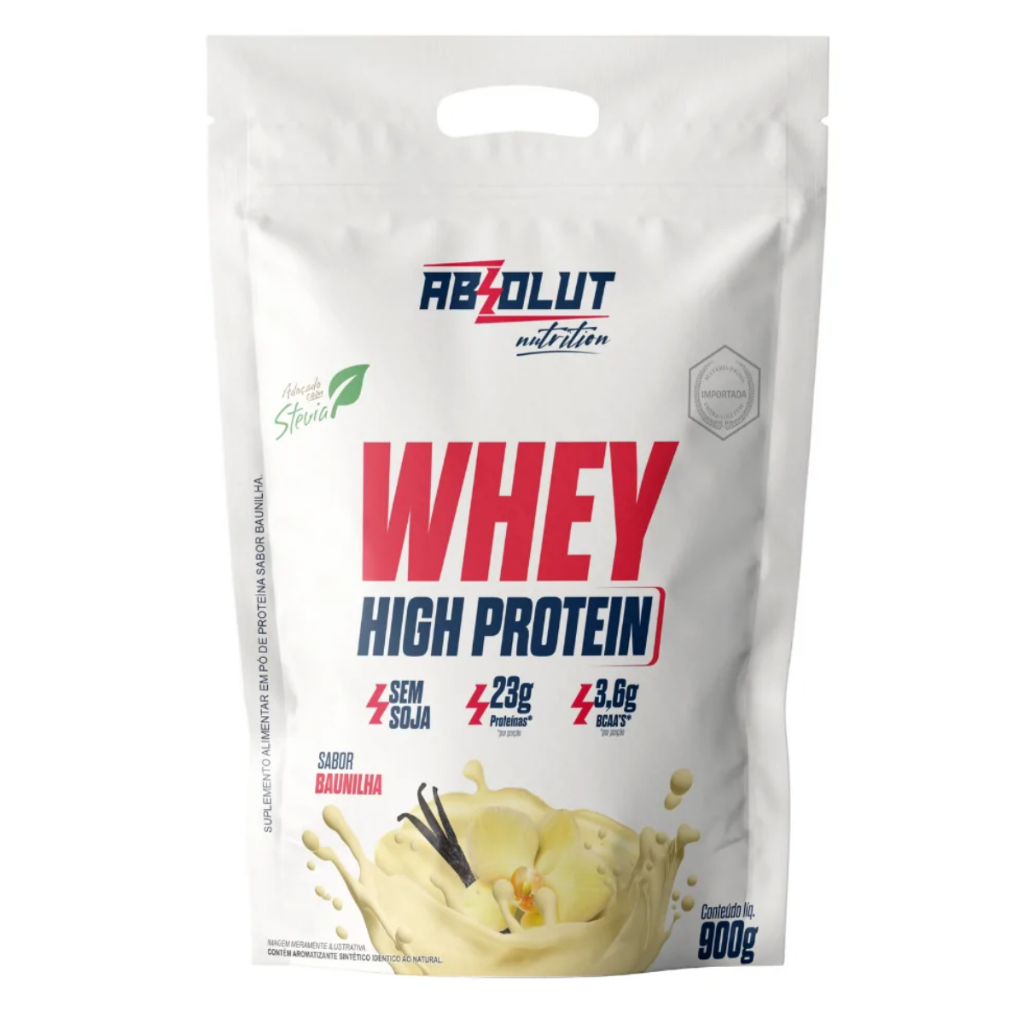 WHEY PROTEIN  HIGH 900G ABSOLUT 23G COM STEVIA