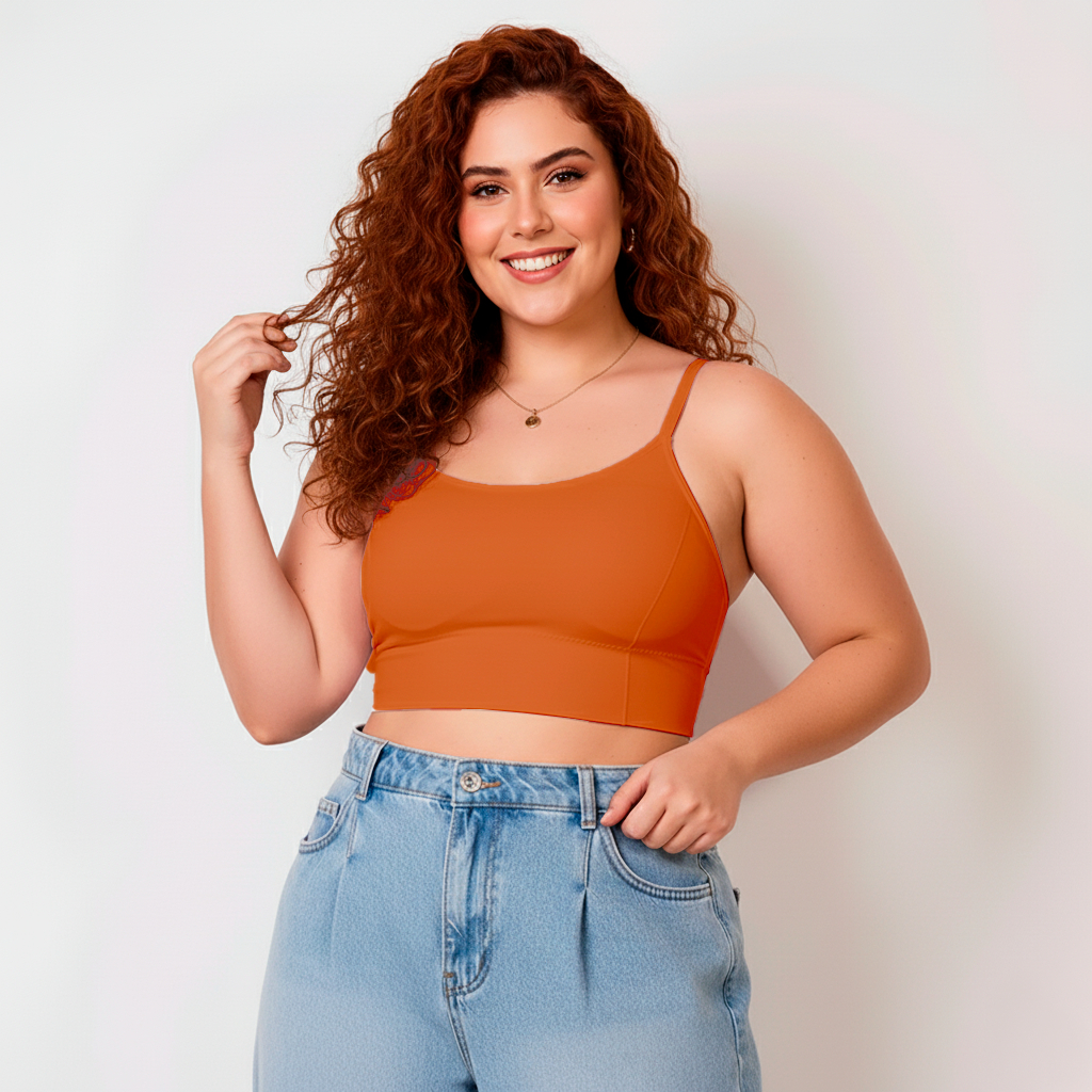 Top Plus Size Academia Fitness C/ Alça Regulável E Bojo 9156 em Oferta na Shopee