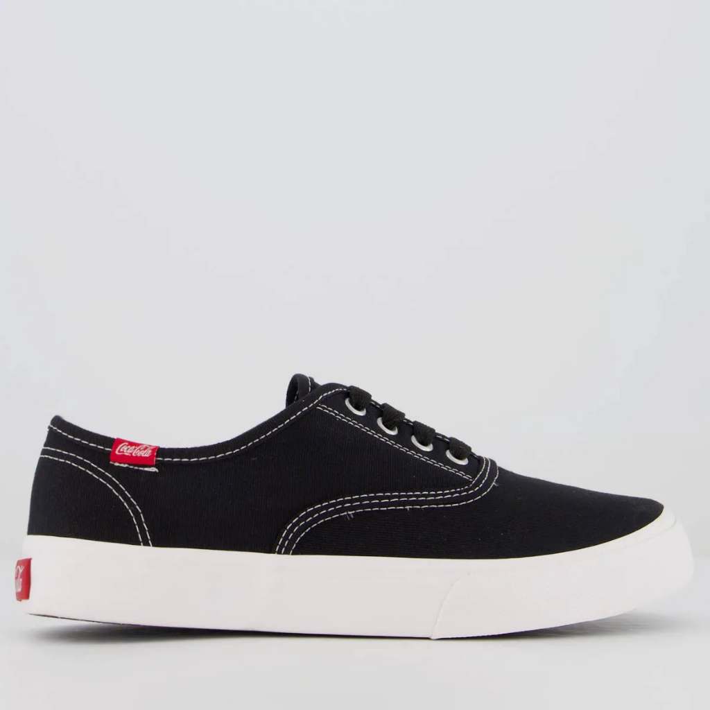 Tênis Coca Cola Kick Summer Preto e Branco em Oferta na Shopee