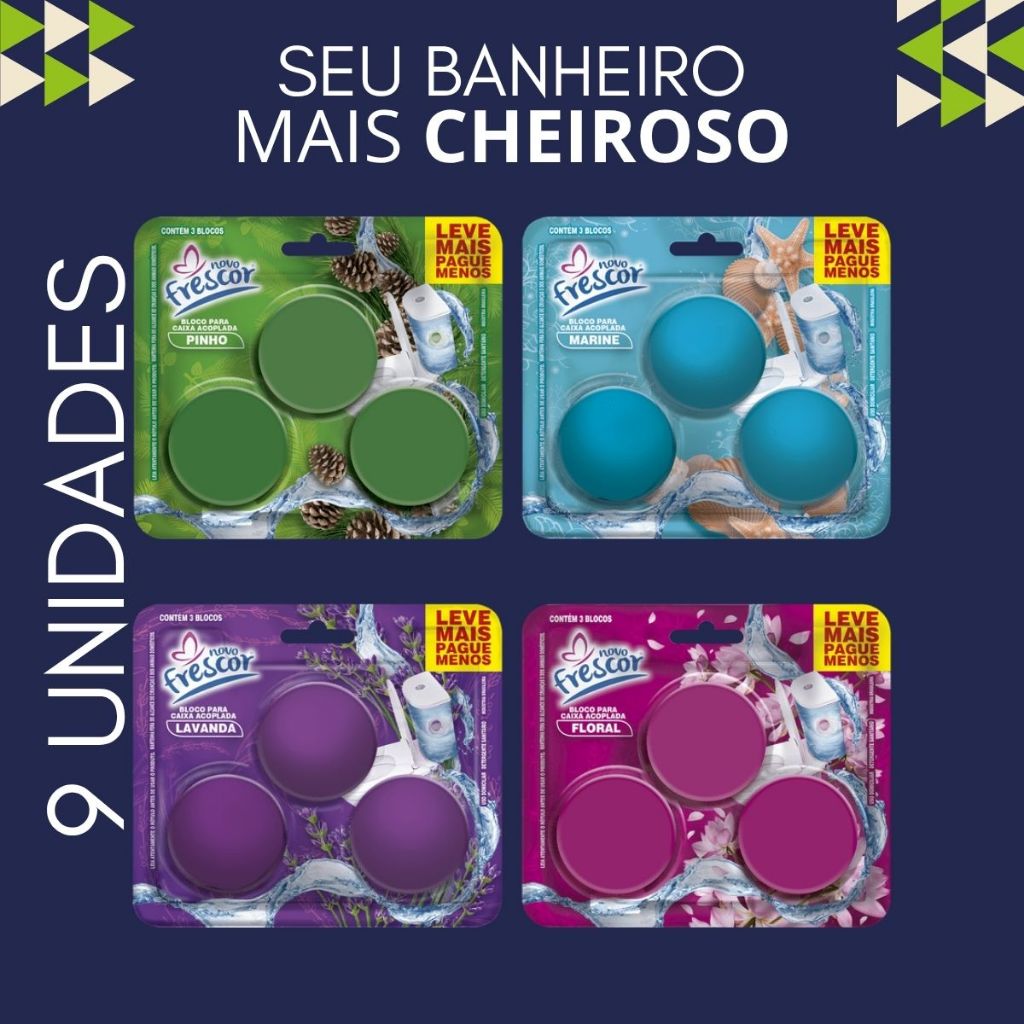 Conjuntos 3 a 9 Bloco Para Caixa Acoplada Pedra Sanitária Pastilha Tablete em Oferta na Shopee