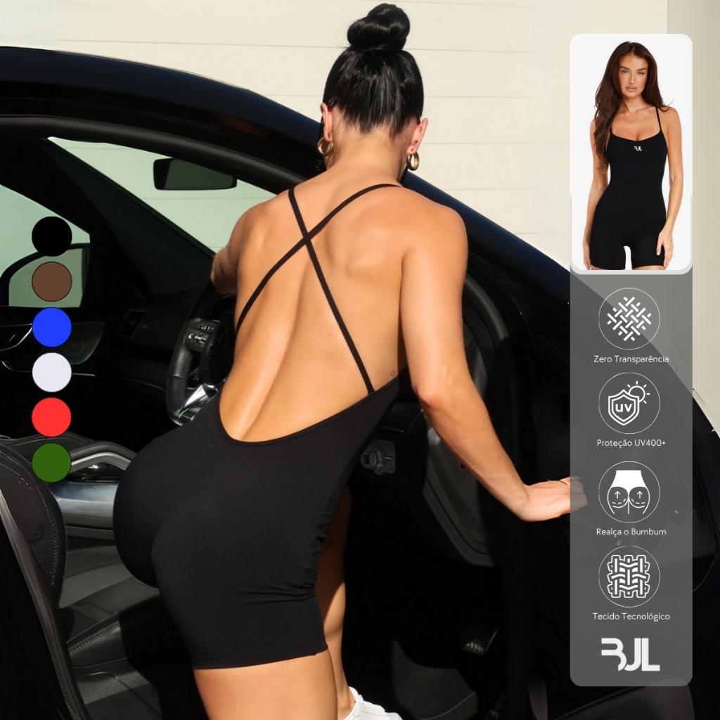 Macaquinho Fitness Costas Cruzadas Femino ZERO TRANSPARÊNCIA Costas Nuas Exclusivo Academia Treino Conforto Performance em Oferta na Shopee