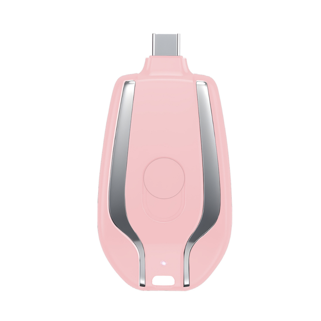 Mini Power Bank 1500mAh Tipo-C  Carregador Portátil Compacto Rosa
