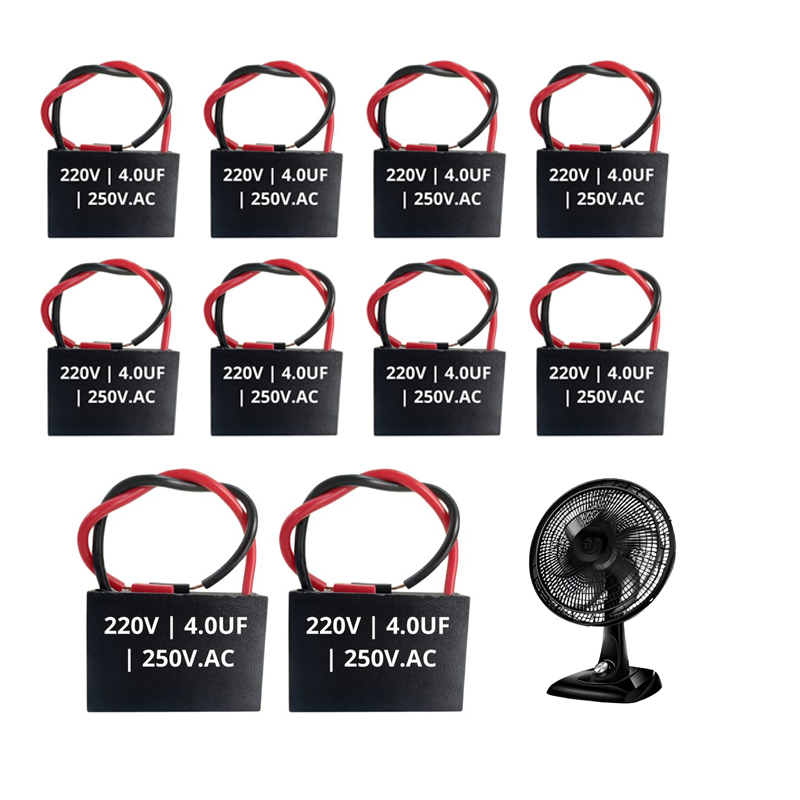 Kit 10 UN Capacitor CBB61 Ventilador Partida Vários Modelo 250V 450V 1.2UF 2UF 3UF 4UF 50/60Hz 40 em Oferta na Shopee