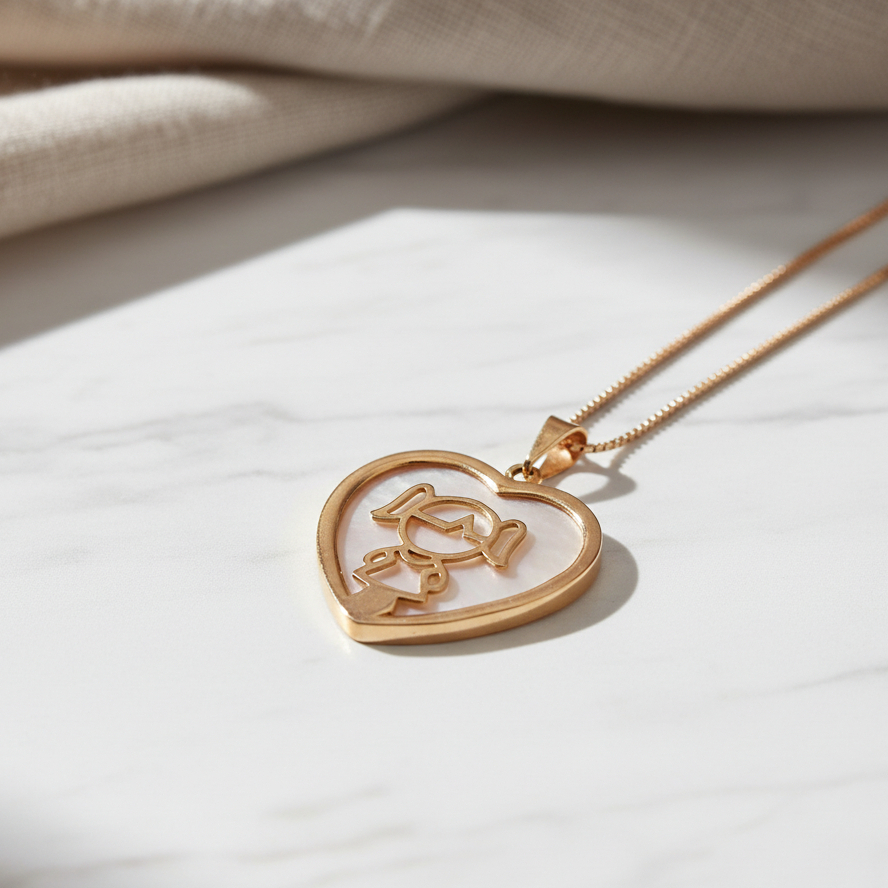 Colar Pingente Filhos❤️ Banhado a Ouro 18k – Madreperola Premium | Menina & Menino | Presente Especial - Homenagem
