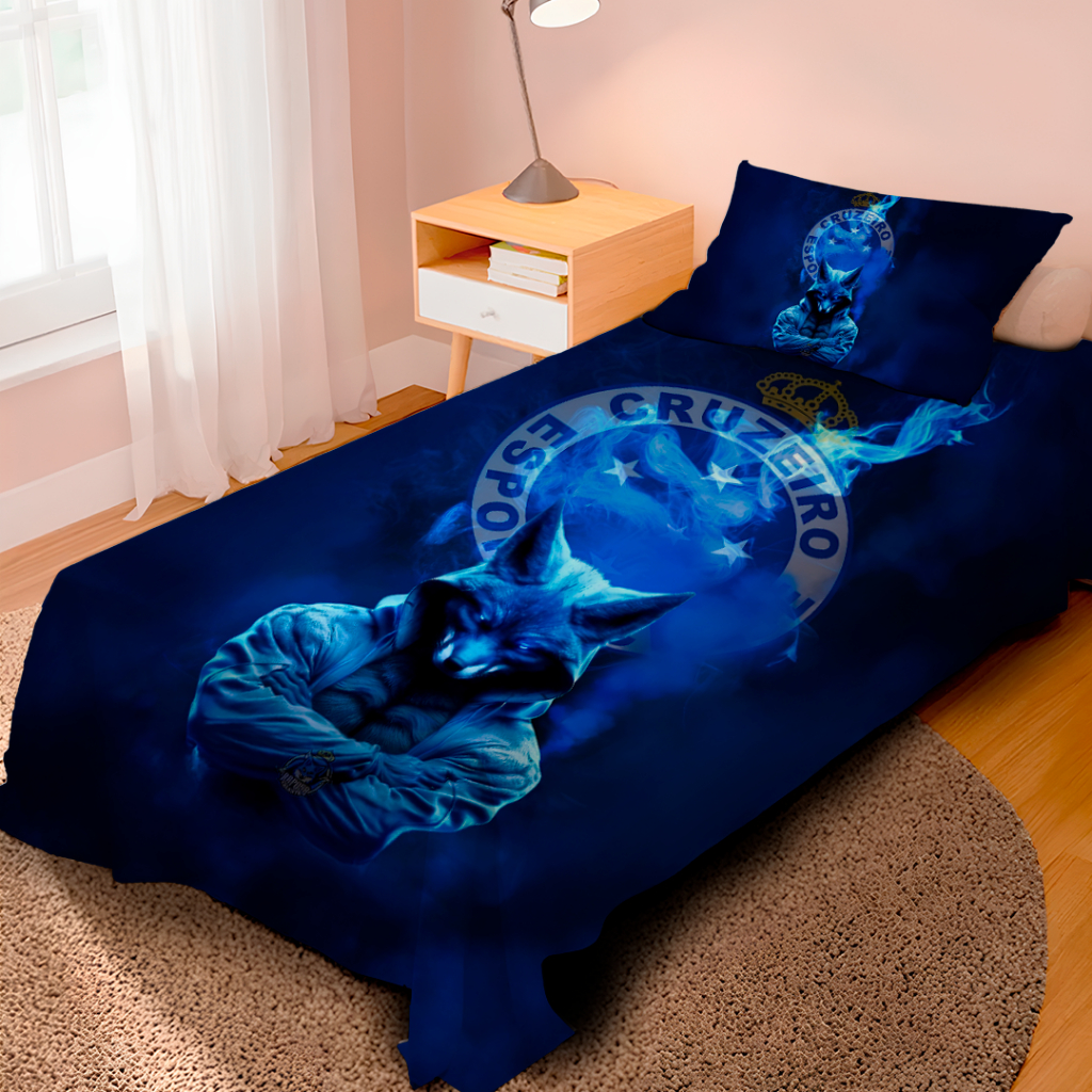 Lençol Cobre Leito Solteiro e Fronha Time Cruzeiro / Pronta entrega/ envio imediato em Oferta na Shopee