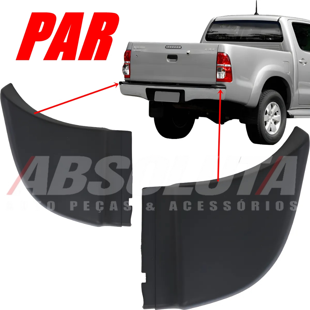Ponteira HILUX Pisante Parachoque Traseiro Toyota Hilux 2005 ATÉ 2015 O PAR acabamento acessorio