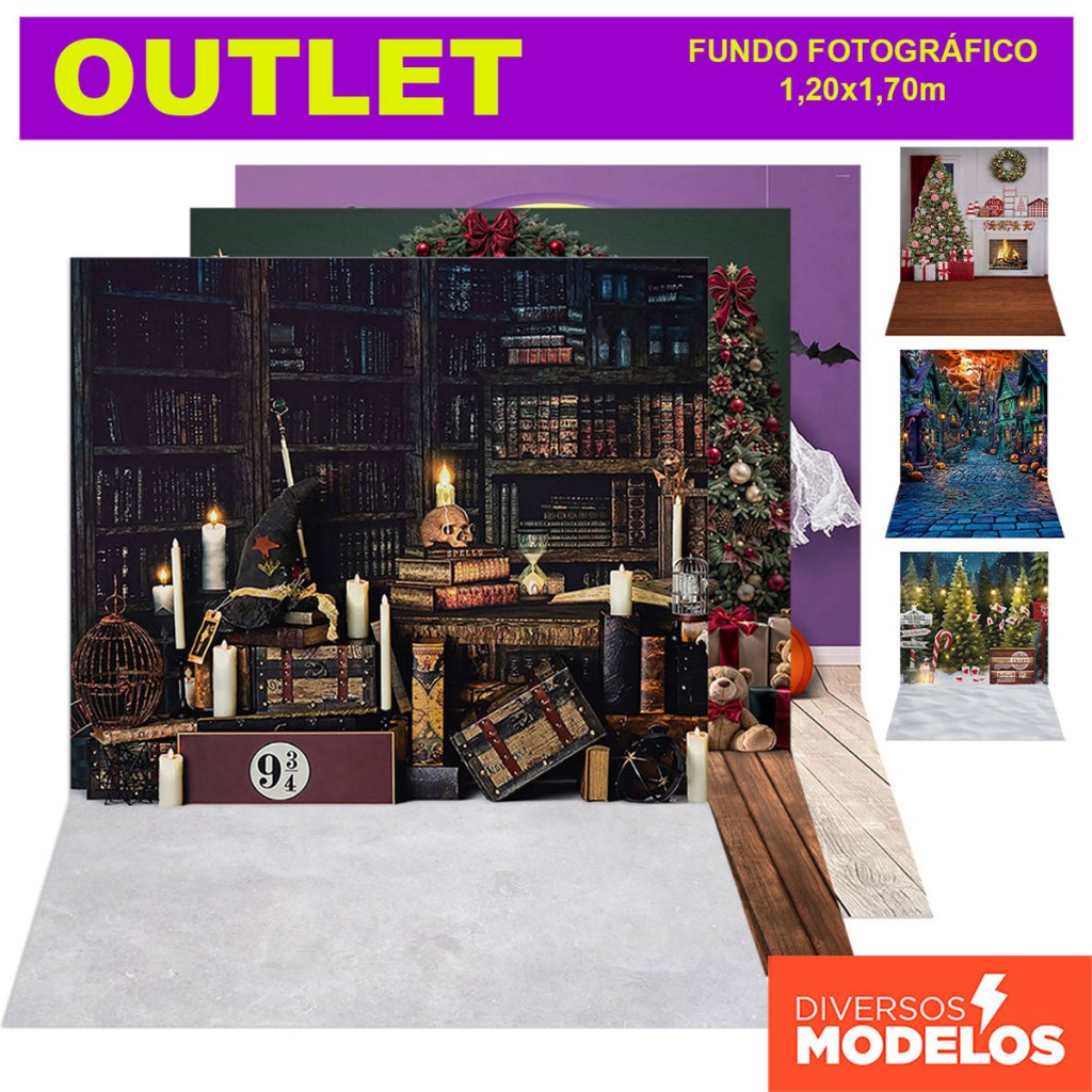 Fundo Fotográfico Halloween/Natal Em Tecido Sublimado Vários Modelos 120x170 - OUTLET