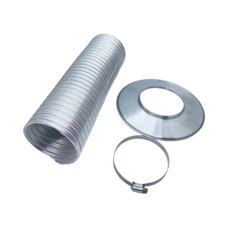 Tubo Duto De Exaustão Aro e abraçadeira 80mm 2 Metros Para Aquecedores De Água A Gás