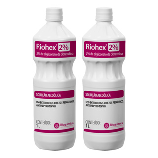 Kit C/2 Antisséptico Riohex 2% Solução Alc 1l em Oferta na Shopee