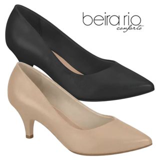 Sapato Scarpin Feminino Beira Rio Elegante Casual Confortável Salto Fino Médio Original em Oferta na Shopee