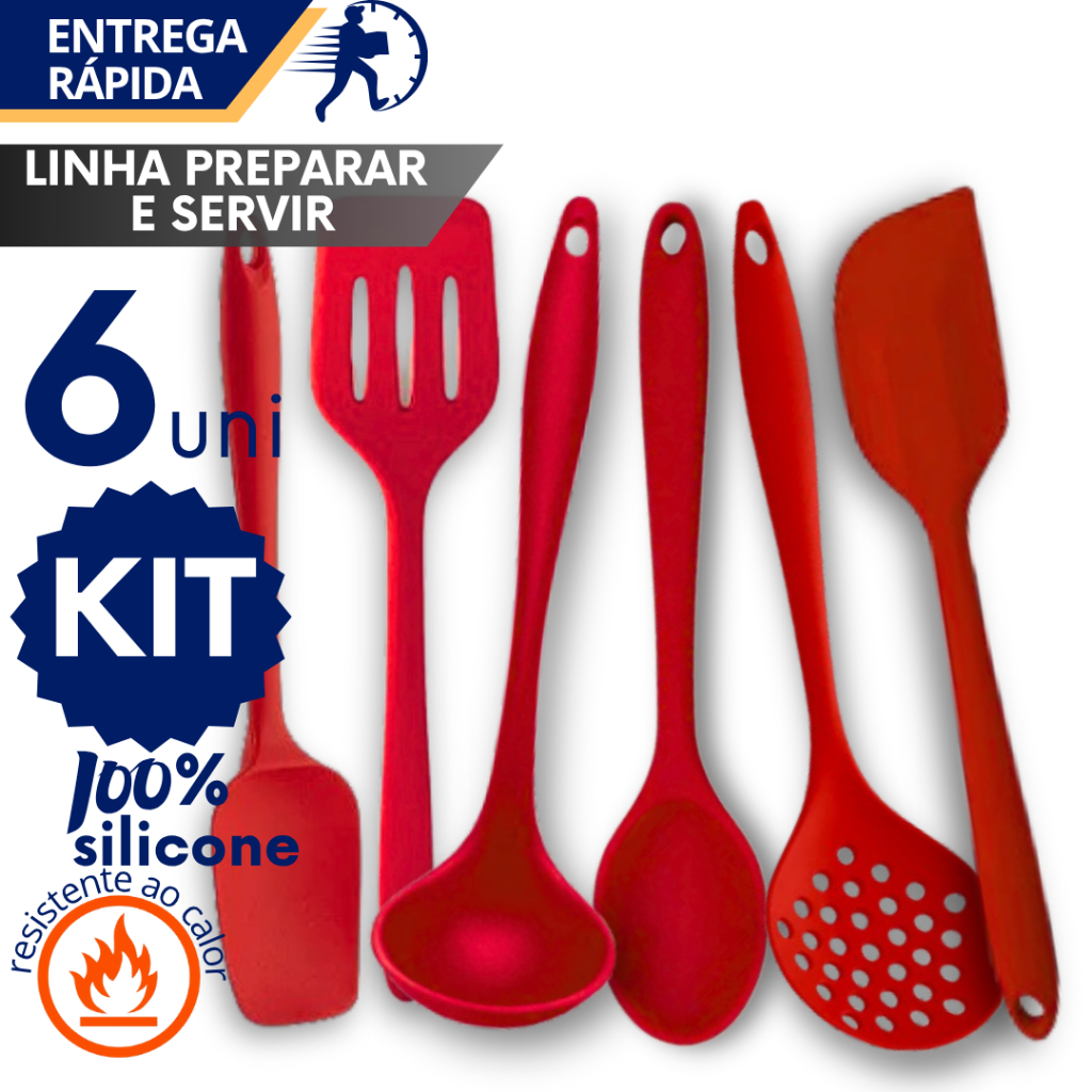 Utensílios de Silicone Concha Colher Espátula Escumadeira Antiaderente Resistente