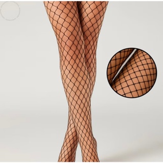 Meia Calça Arrastão Elástica Trama Grande Médio  Cor Preta Cós Alto Adulto Gótica em Oferta na Shopee