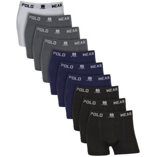 Kit 10 Cuecas Boxer Masculina Polo Wear Original Microfibra Sem Costura Confortável em Oferta na Shopee
