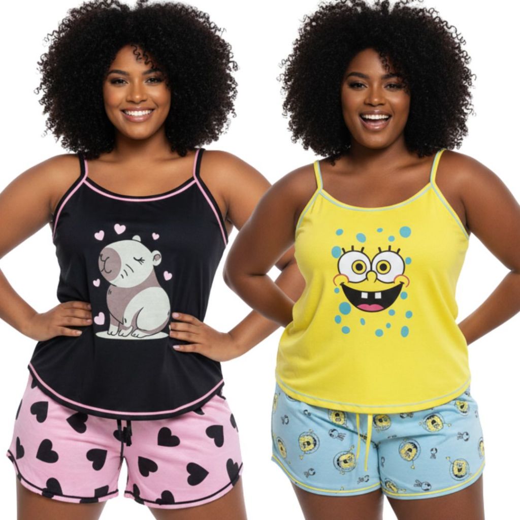 Baby Doll Plus Size Alcinha / Baby Doll Feminino / Roupa de Dormir