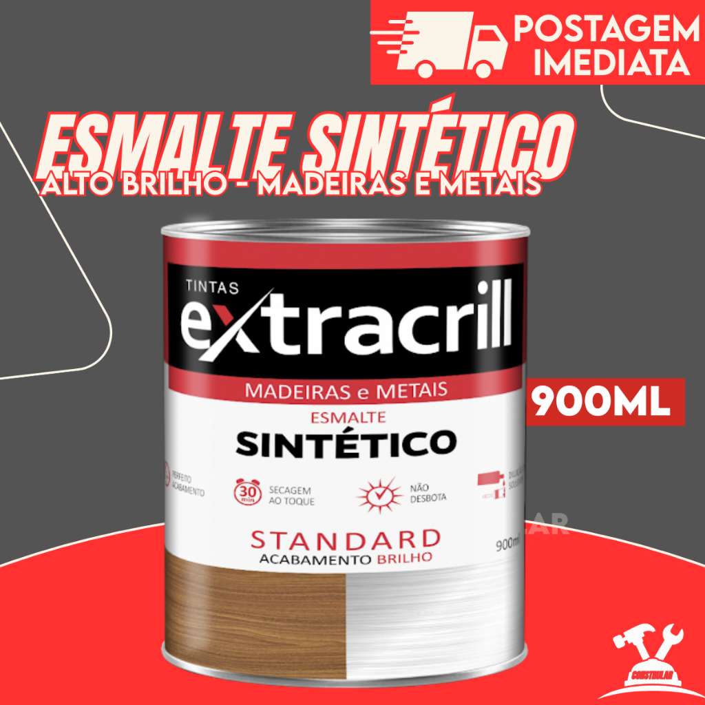 Esmalte Sintético Extracrill 900ml e 225ml – Alta Cobertura, Brilho e Proteção – Tinta Metal Madeira