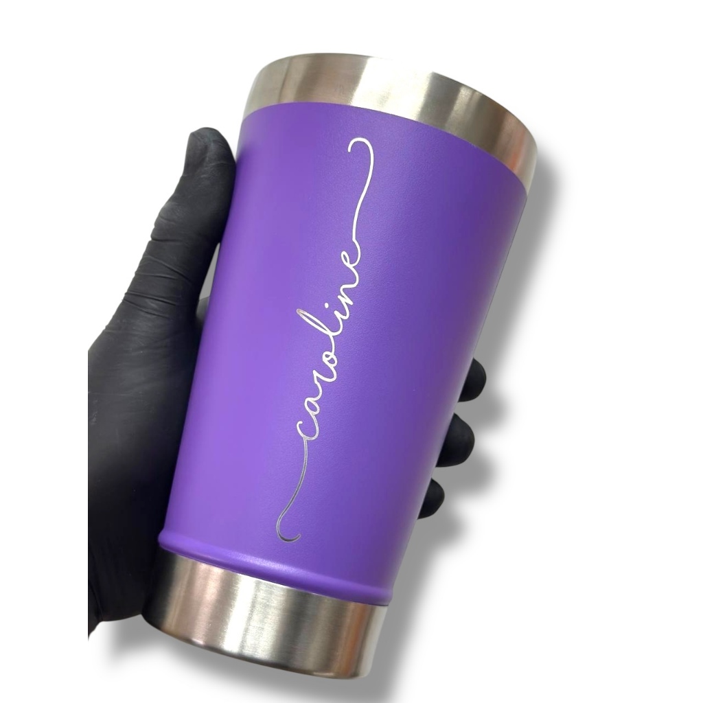 Copo Térmico Personalizado 473ml – Gravação a Laser com Nome + Tampa com Abridor -  ( Letra de Mão) em Oferta na Shopee
