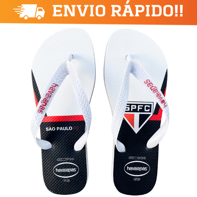 Chinelo são paulo  Adulto Estilo Esportivo Branco e Preto – Conforto e Qualidade em Oferta na Shopee