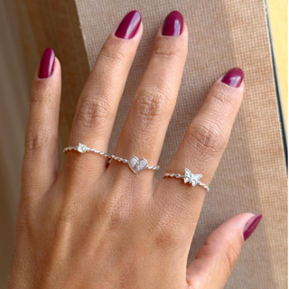 Anel Prata 925 Solitário Feminino Aro Torcido Nossa Senhora Aparecida Delicado Borboleta Acabamento Premium em Oferta na Shopee