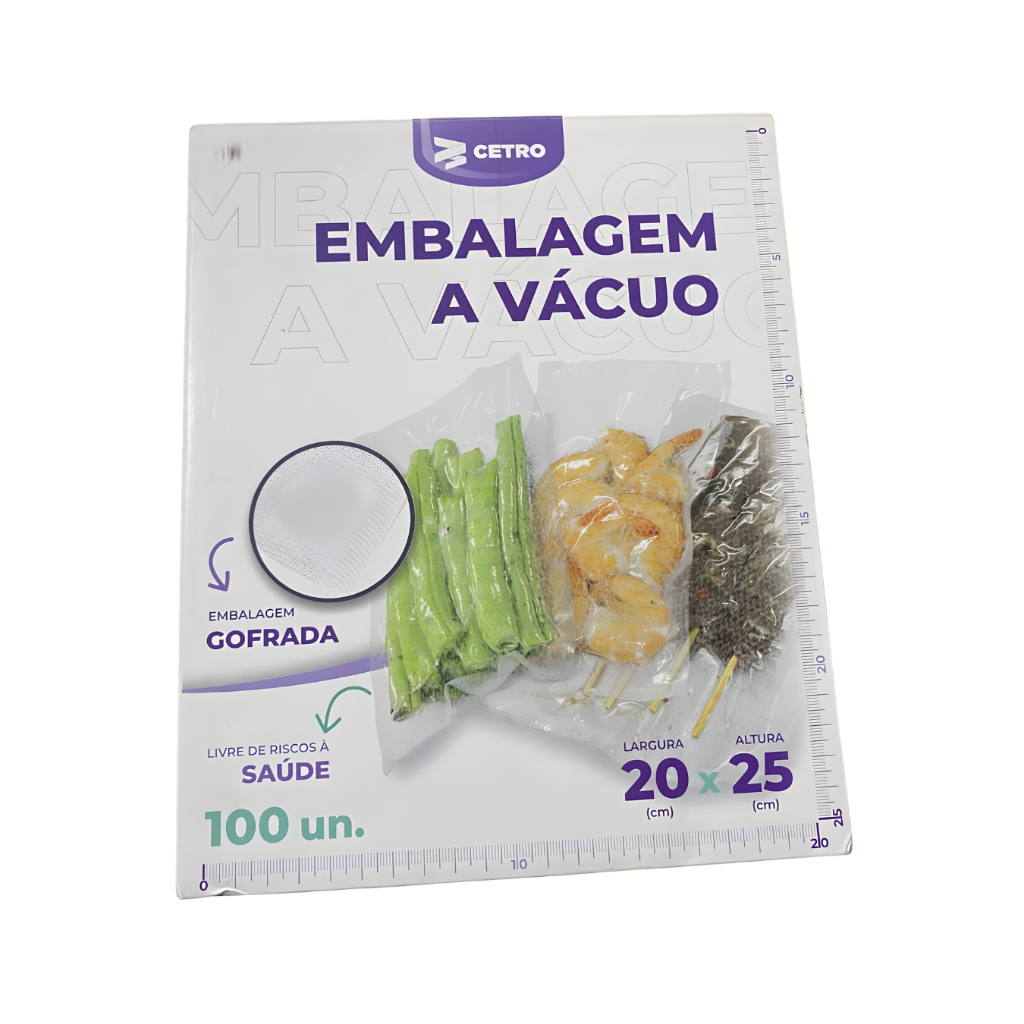 Embalagem a Vácuo Gofrada 20x25 - 100 Unidades