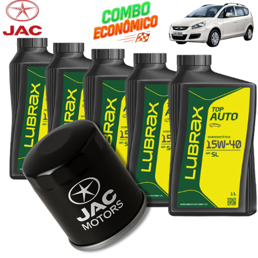 KIT TROCA DE ÓLEO J6 15W40 LUBRAX TECNO + FILTRO( JAC MOTORS)