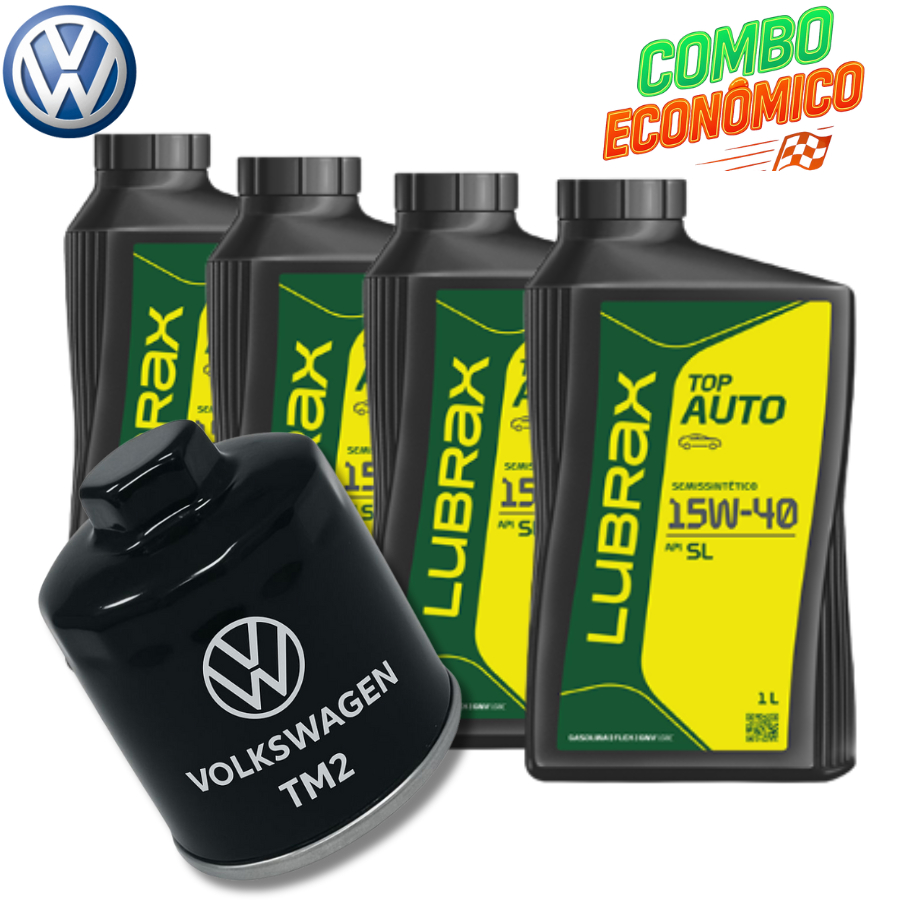 KIT TROCA DE ÓLEO 15W40 SEMISSINTETICO LUBRAX (VW)