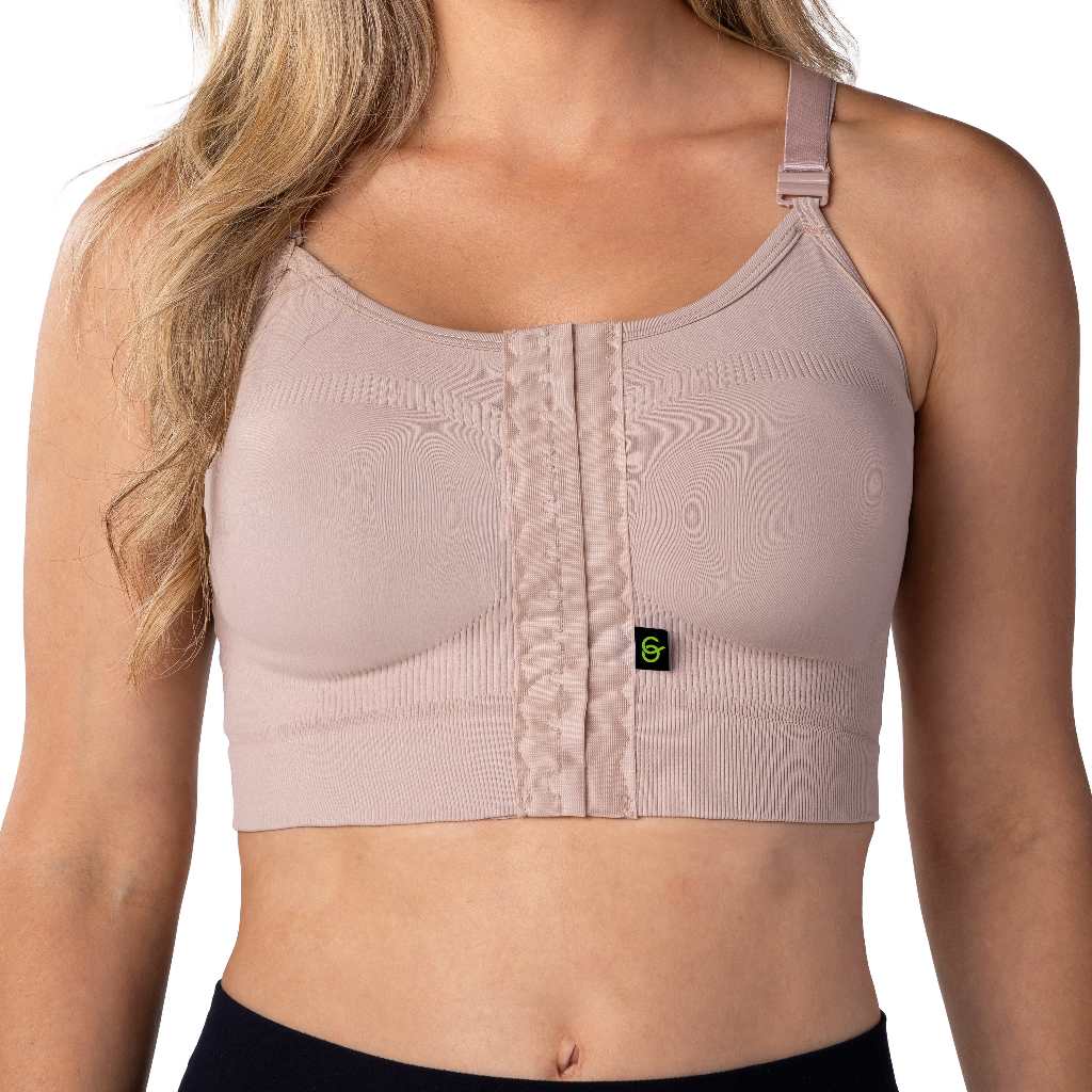 Sutiã pós cirúrgico sem costura seamless mamoplastia mastopexia Emana Alta Compressão Reg. Anvisa