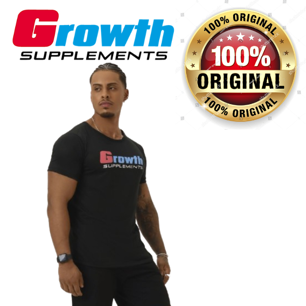 Camiseta Growth  - Preta - Growth Supplements (100% Poliéster)