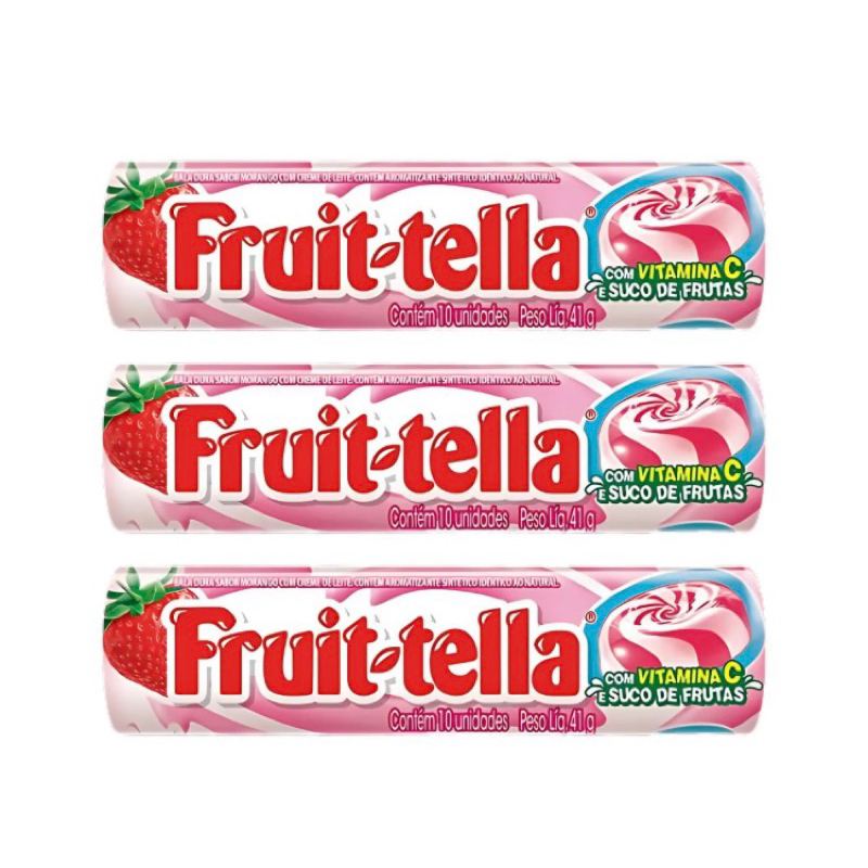 Bala Fruittella Morango Dura kit 3un