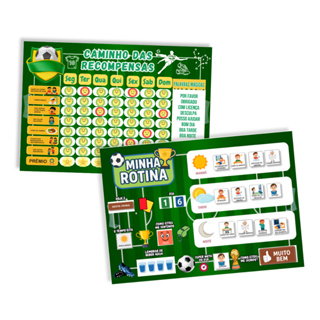 Kit Quadro De Rotina + Quadro De Tarefas Infantil Tema Futebol em Oferta na Shopee
