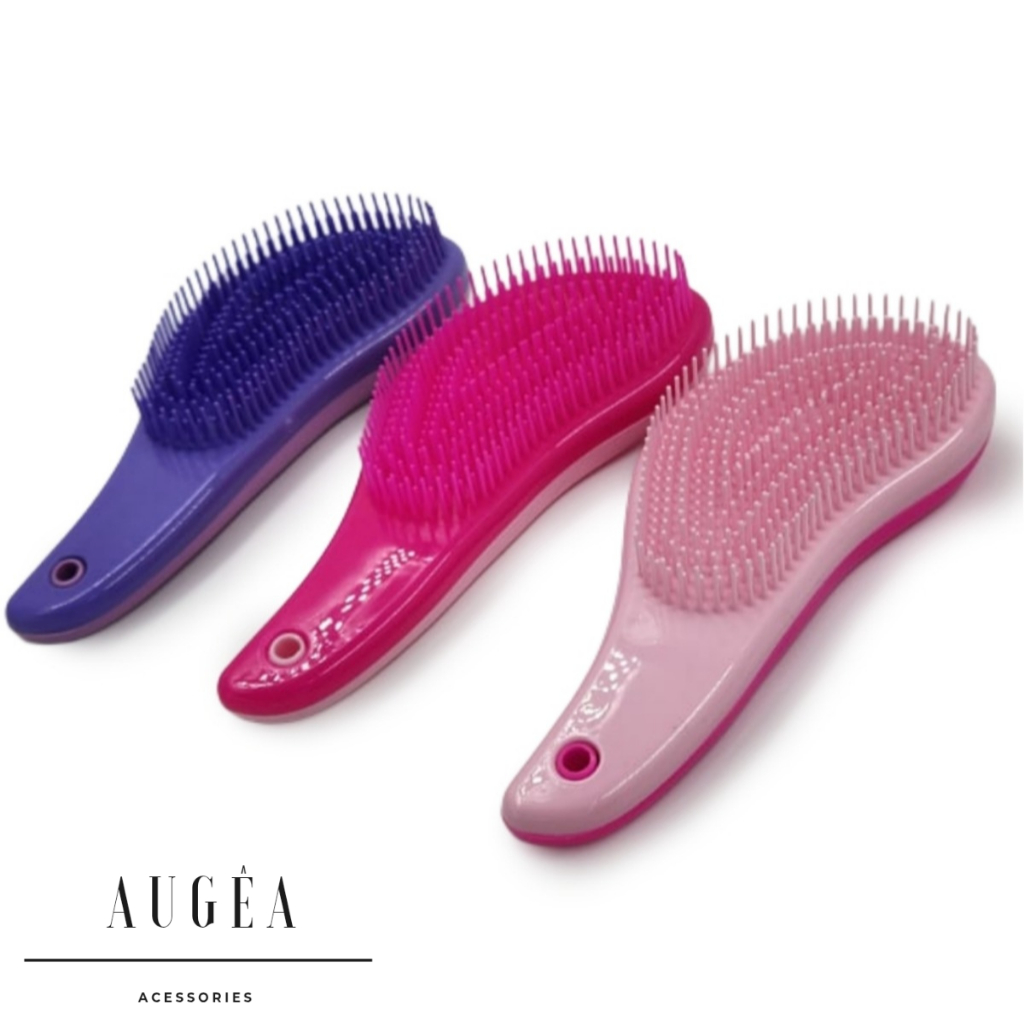 Mágica escova de cabelo desembaraçadora finalização liso, ondulado, cacheado e crespo em Oferta na Shopee