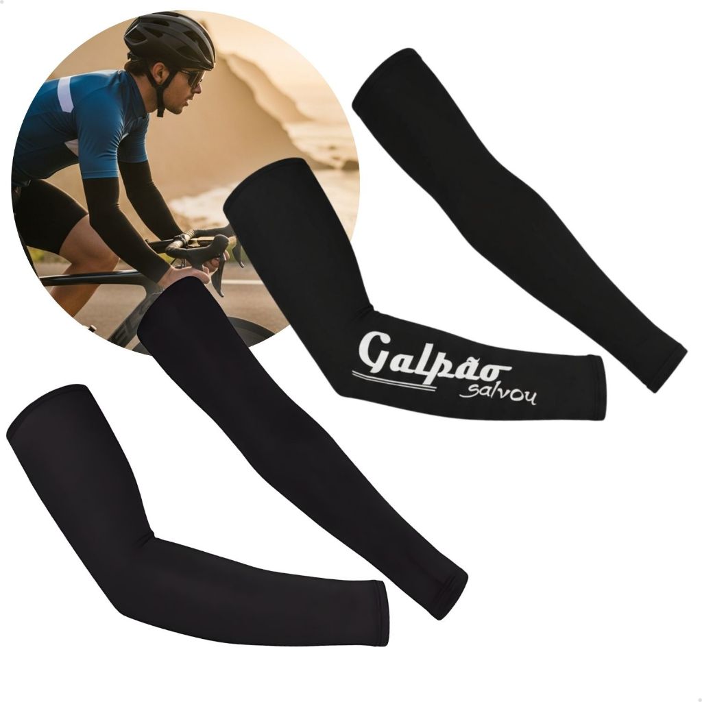 Manguito Preto Proteção Uv Moto Esporte Galpão Corrida Pesca Futebol Ciclismo Trilha Academia Tático em Oferta na Shopee