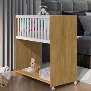Mini Berço com Colchão 2 em 1 Compacto unisex para Quarto de Bebê Branco Rosa Madeirado em Oferta na Shopee