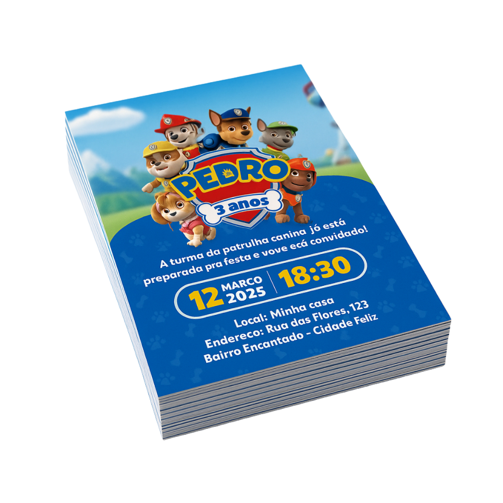 Convite 10 a 50 Unidades Infantil Festa Personalizado 10x15cm Diversos Temas em Oferta na Shopee