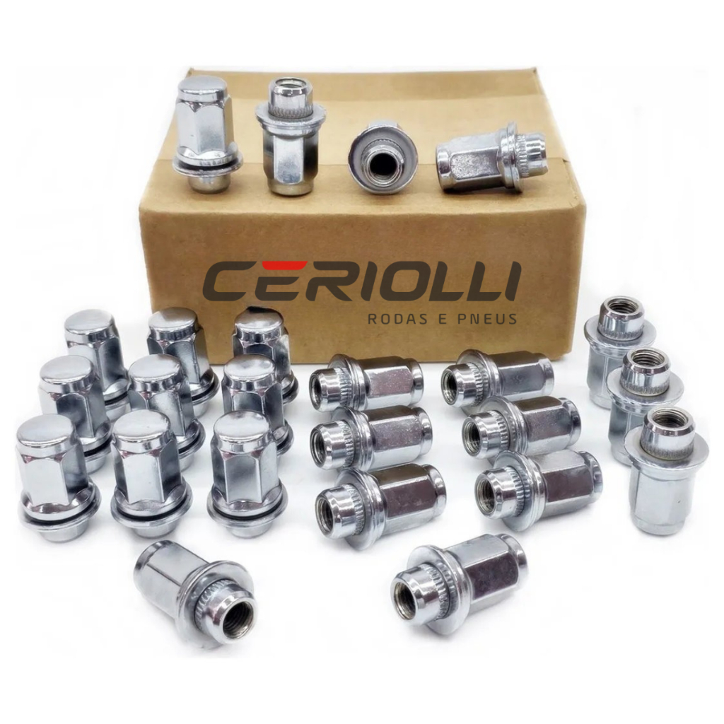 Kit Com 24 Porcas Cromada Roda Original Toyota Hilux