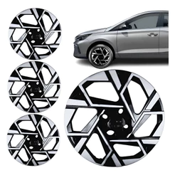 Jogo 4 Calota Preto/prata Aro 15 Hyundai Hb20 Hb20s 2024 Kit