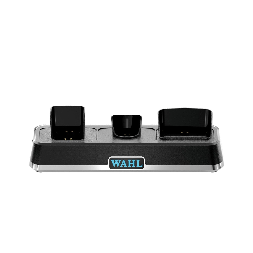 Base Carregadora Profissional Wahl Power Station Bivolt Carrega 3 Máquinas + USB-C Compacta e Rápida