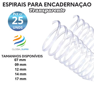 ESPIRAL P/ ENCADERNAÇÃO PCT C/25 UNDS - TRANSPARENTE em Oferta na Shopee